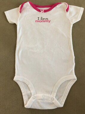 Carter's Baby Girls White Onesie Short Sleeves Size 9 Month